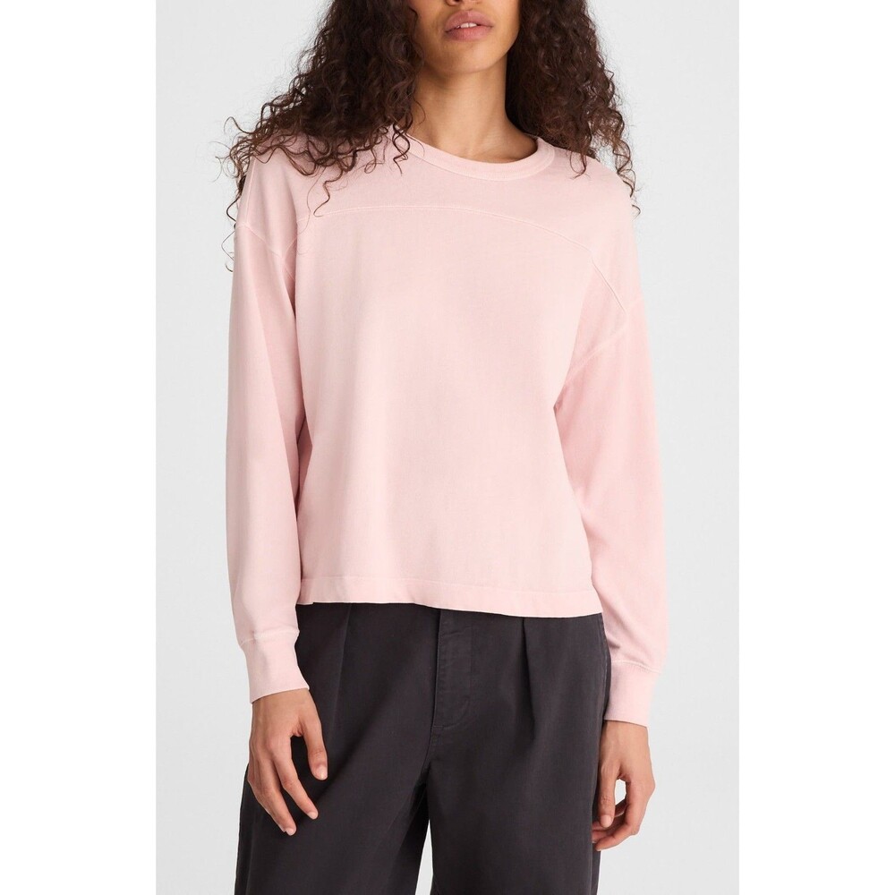 Madewell Relaxed Crewneck Sweatshirt Women Medium M Pink Long Sleeve Cotton Tee